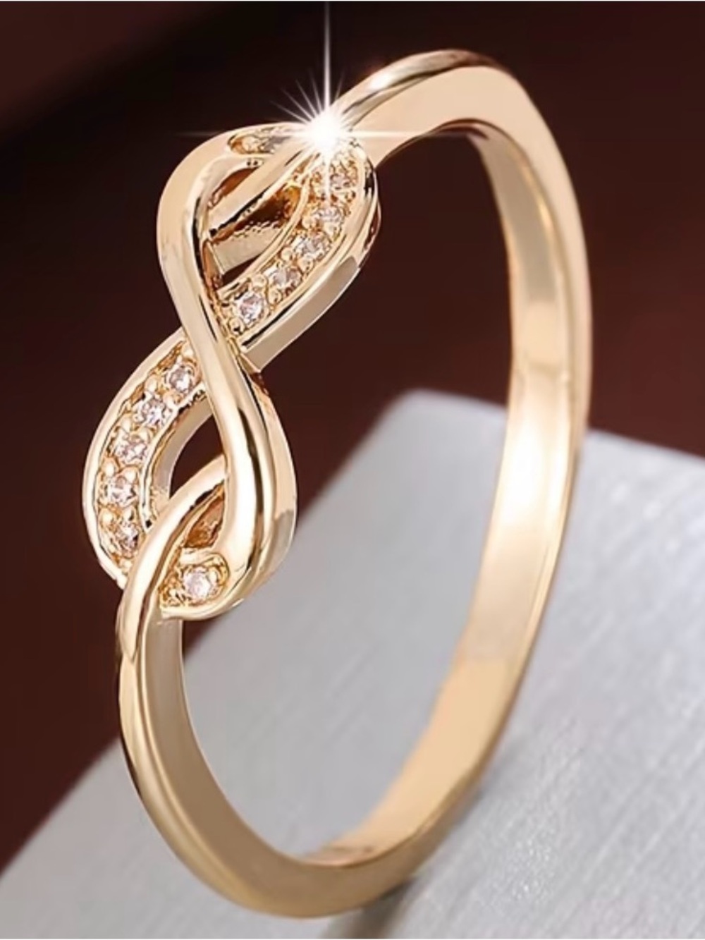 Delicate Infinity Ring with CZ Accents